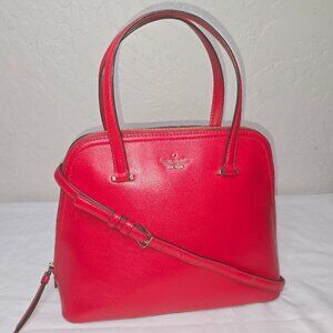Kate Spade New York Patterson Drive Medium Red Leather Dome Crossbody Satchel